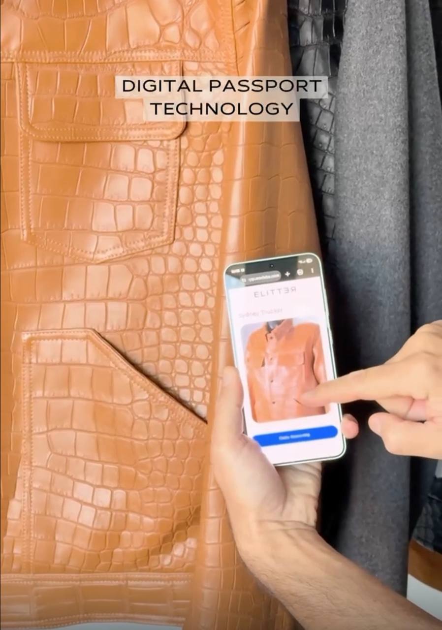 An Elitter creation with a discreetly embedded smart tag connecting to its Digital Product Passport