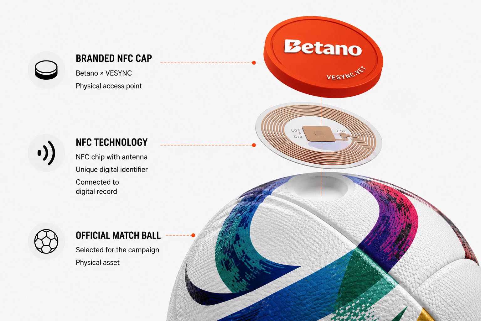 Vista informazioni digitali associate a un pallone match-used selezionato